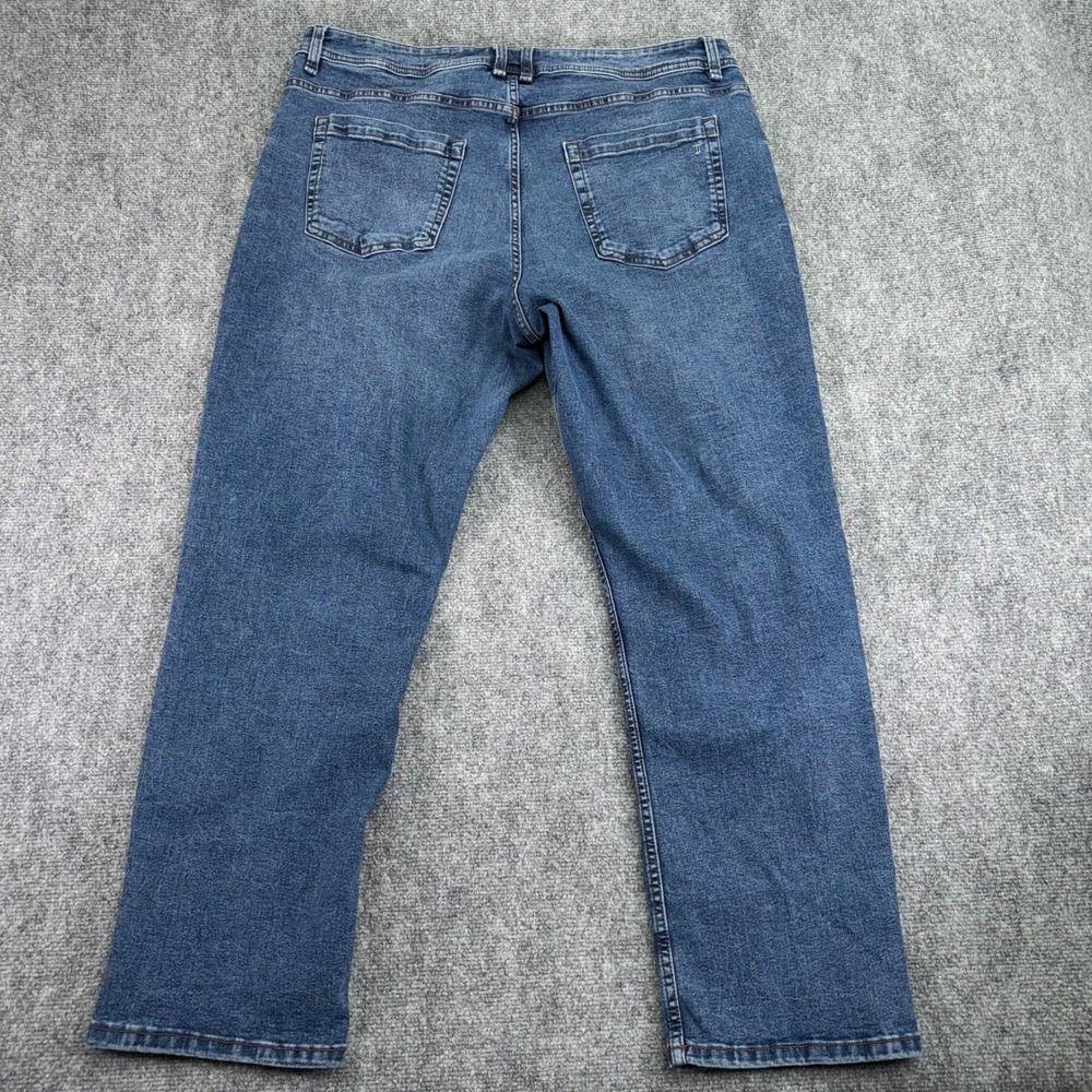 TPJ The Perfect Jean Mens 40x30 Blue Thick Thicc Stretch Denim Medium Wash - Picture 14 of 16